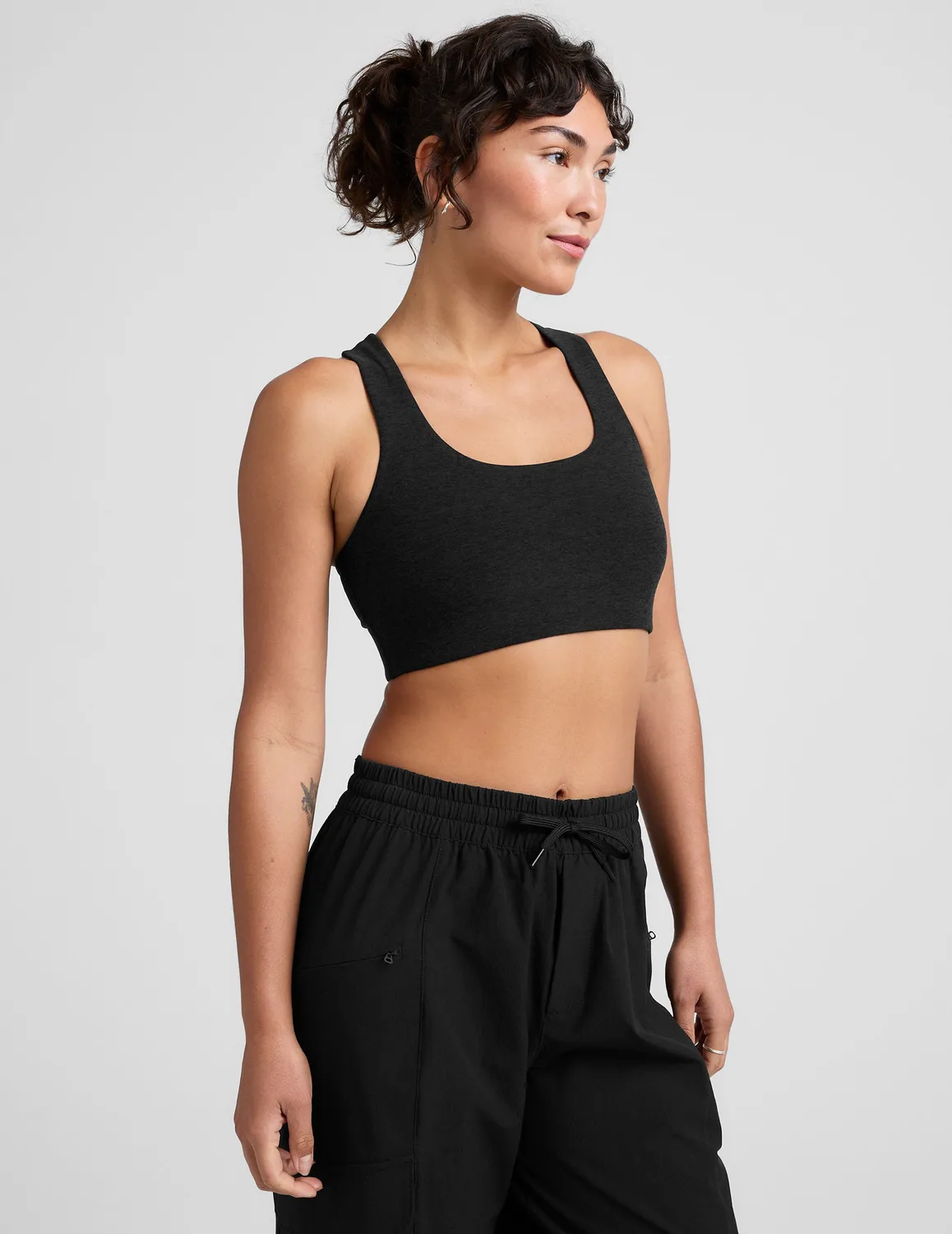 Beyond Yoga Spacedye Simplicity Long Line Bra 2.0 sportbh Darkest Night svart