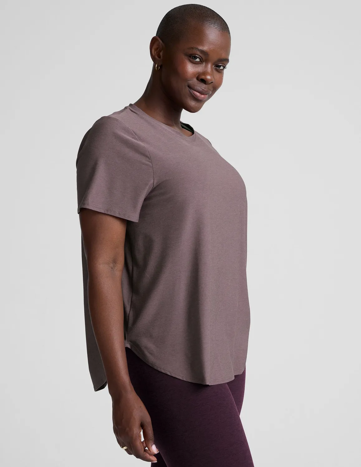 Beyond Yoga Featherweight On The Down Low T-shirt Soft Violet Dusk Heather luftig