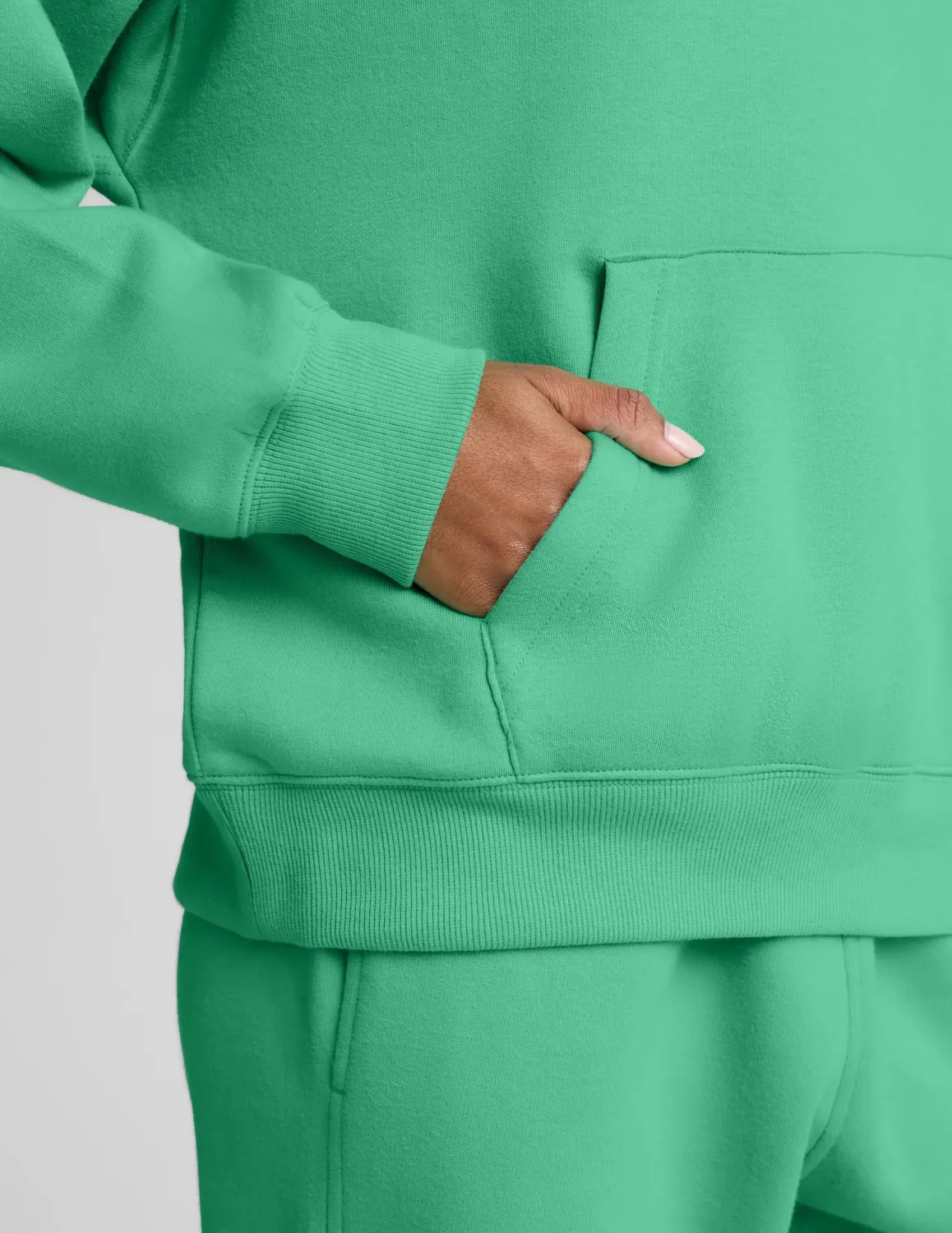 Beyond Yoga LuxeFleece 2.0 Hoodie hoodtröja Jade Pool bomull