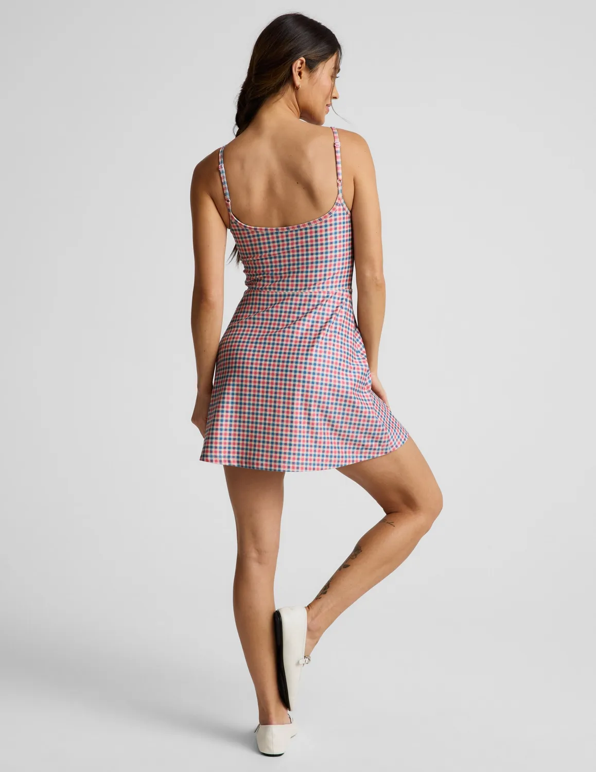 Beyond Yoga Midweight Spacedye Forever Dress klänning Sunwashed Gingham