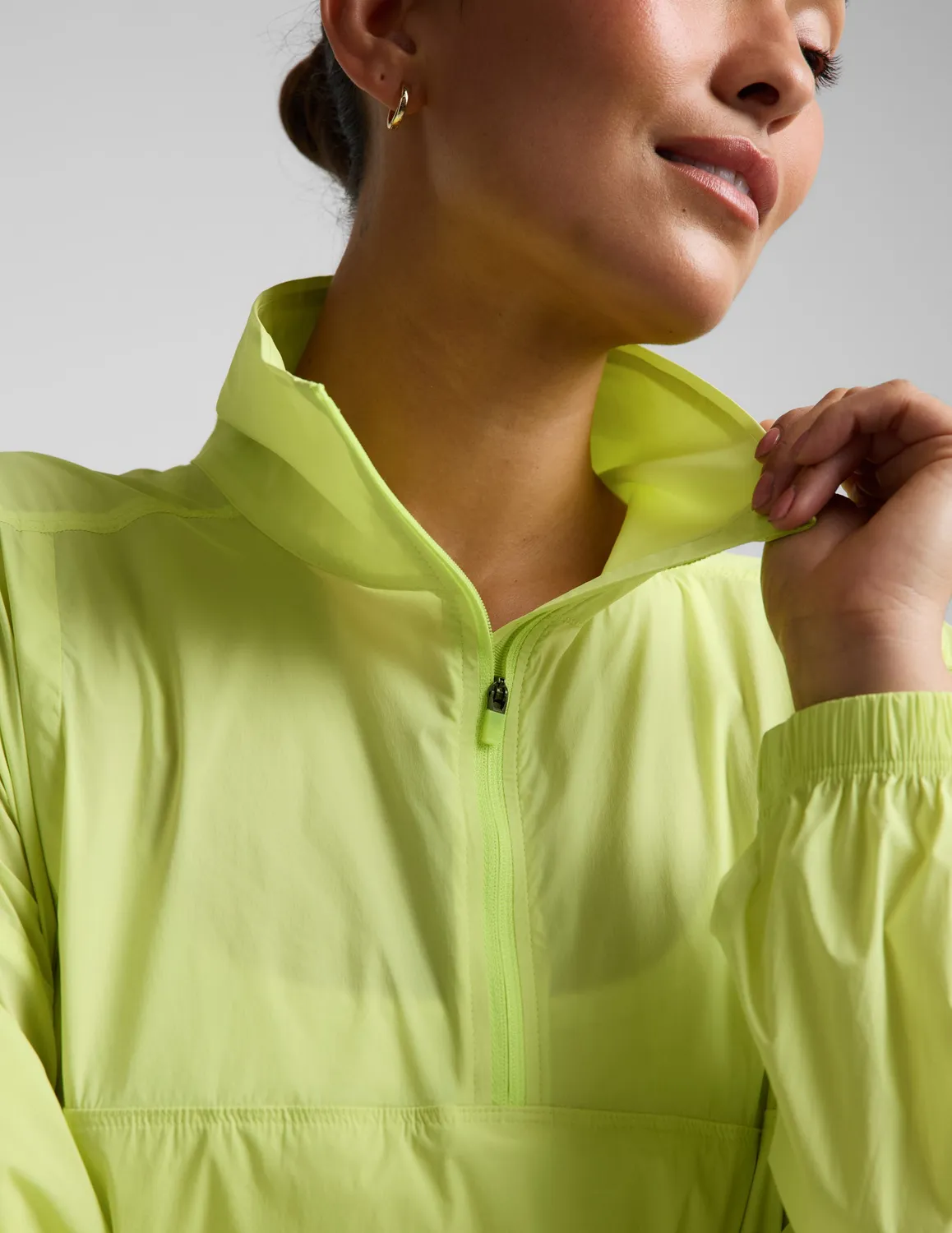 Beyond Yoga Places To Go Half Zip jacka lime UPF 50+