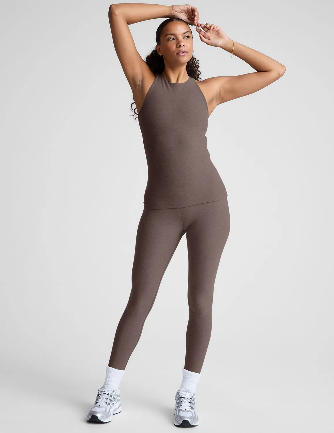 Beyond Yoga Spacedye Refocus Tank linne Woodland Heather med bh