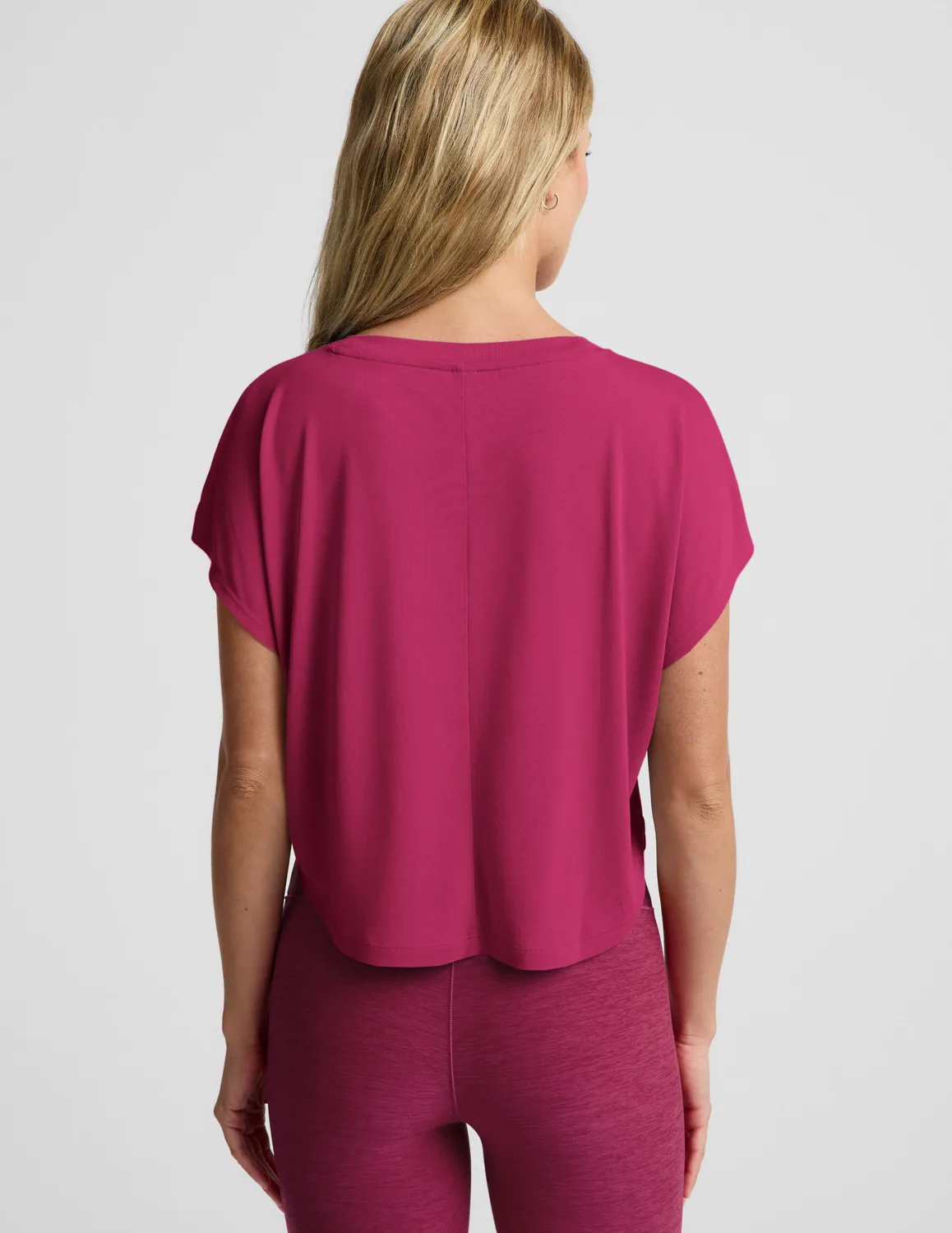 Beyond Yoga Studio Luxe Cropped Tee t-shirt Sangria croppad