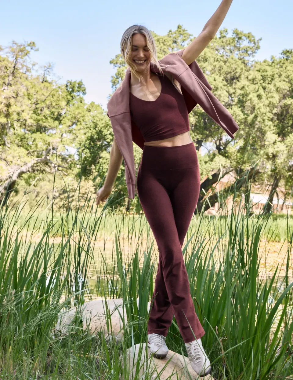 Beyond Yoga Spacedye Good Day Cropped Tank croptopp Midnight Burgundy