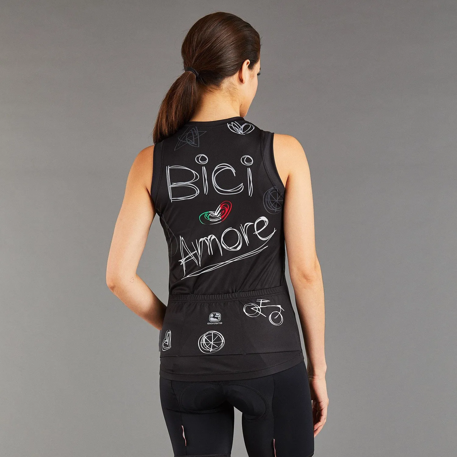 Giordana Arts Amore cykellinne svart v-ringad