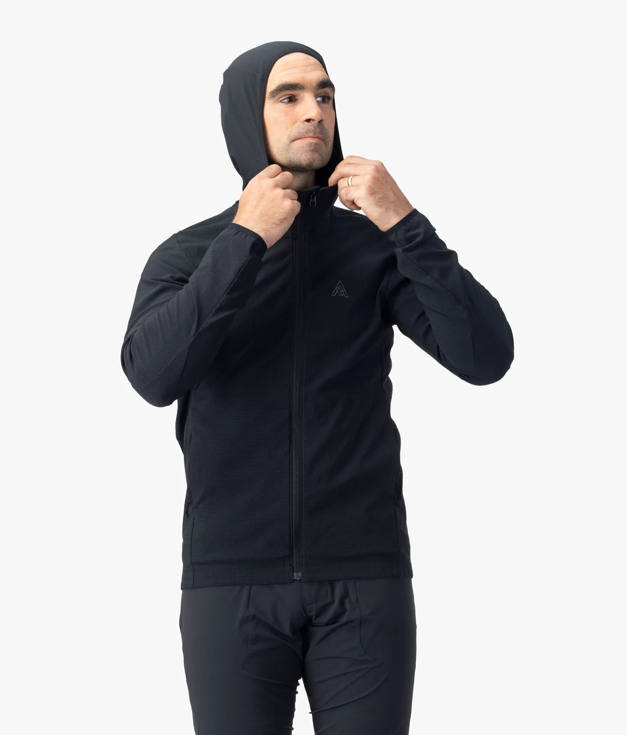 7MESH Spruce hoodie herr svart varm