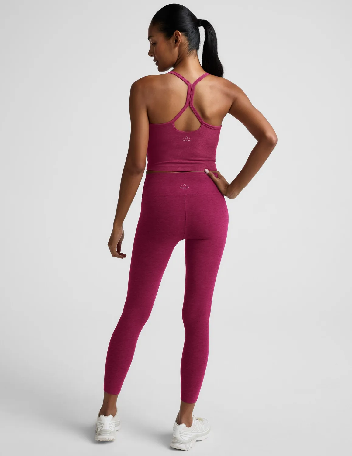 Beyond Yoga Spacedye Mid-Rise Legging träningstights Sangria Heather