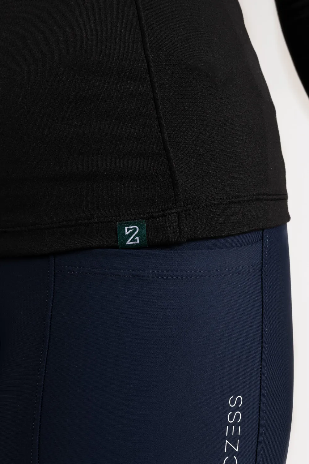 ZacZess Valencia Black base layer ridtröja svart halvzip