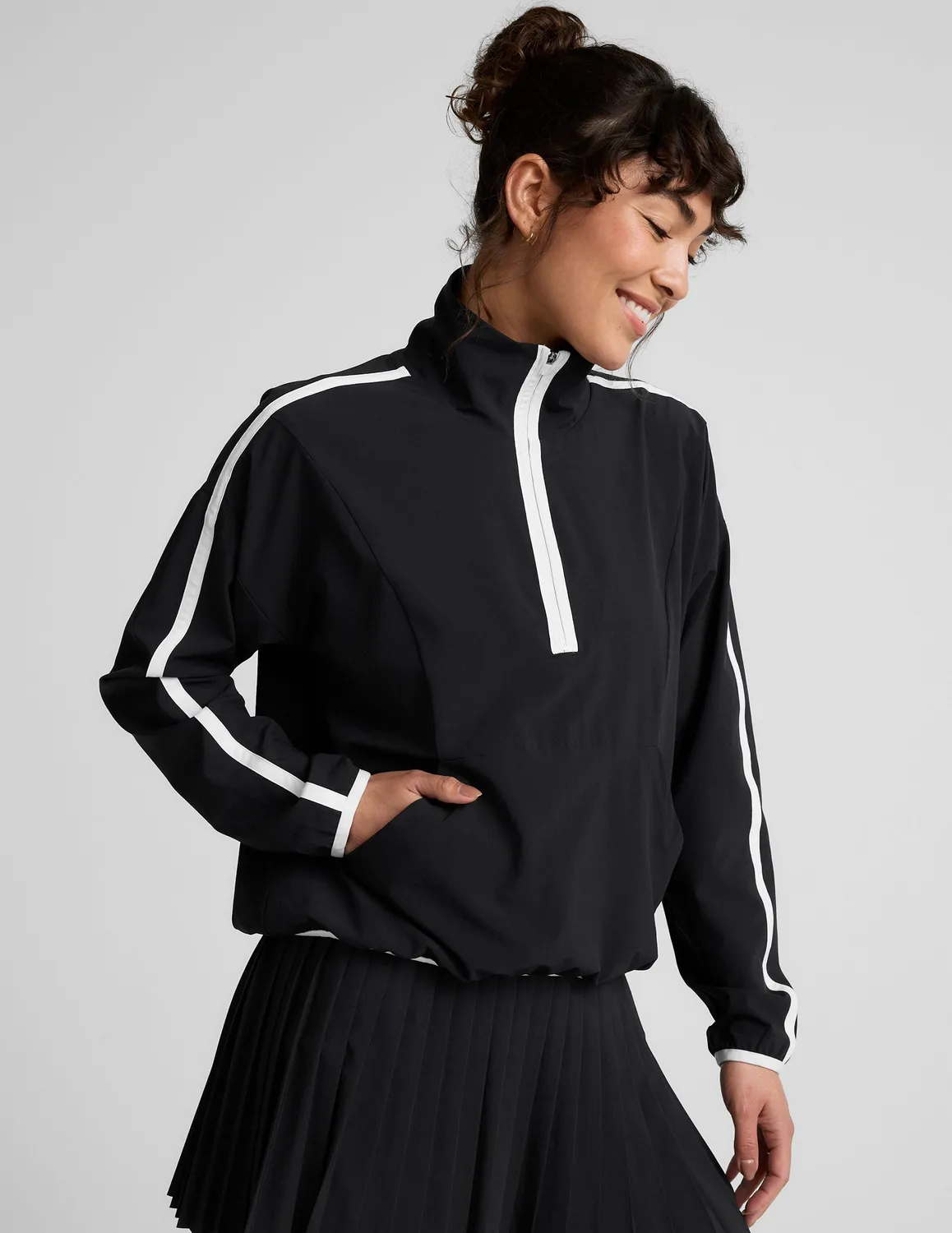 Beyond Yoga Stretch Woven Course Contrast pullover svart/vit