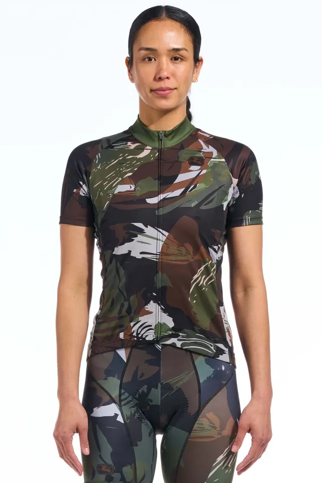 Giordana Vero Pro Brush Camo cykeltröja dam kortärmad