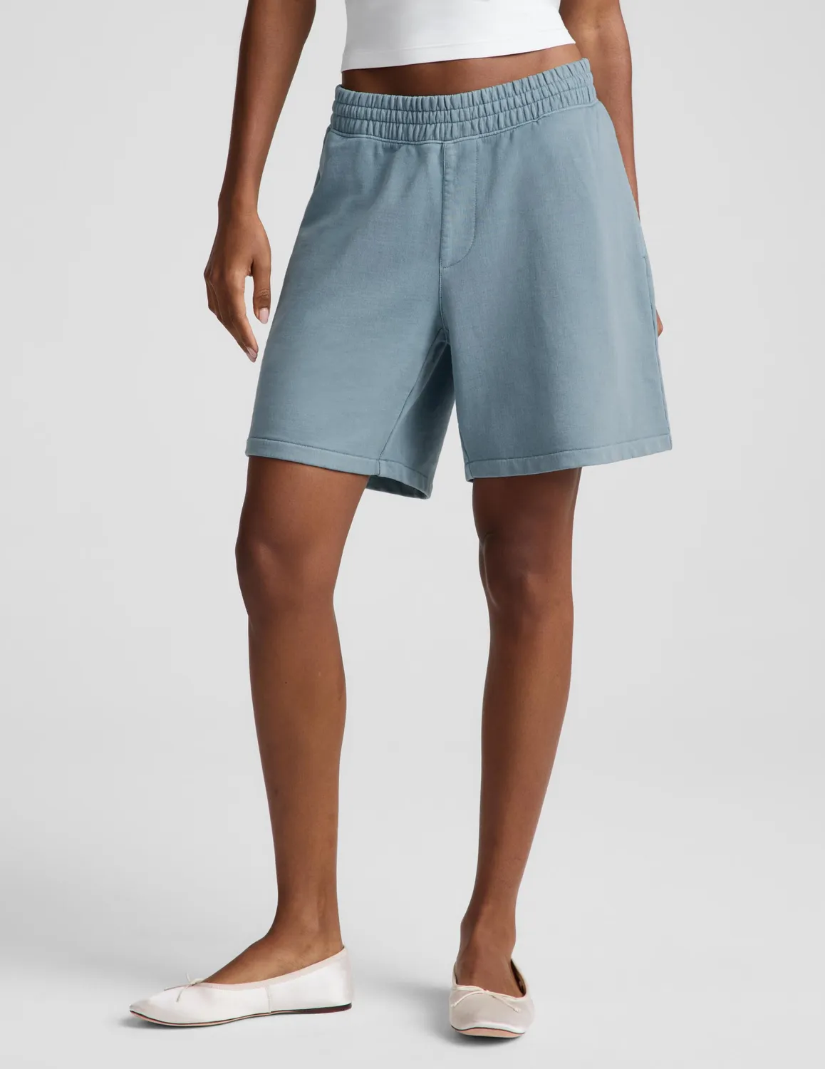 Beyond Yoga Beach Washed Terry Short shorts marinblå bomull