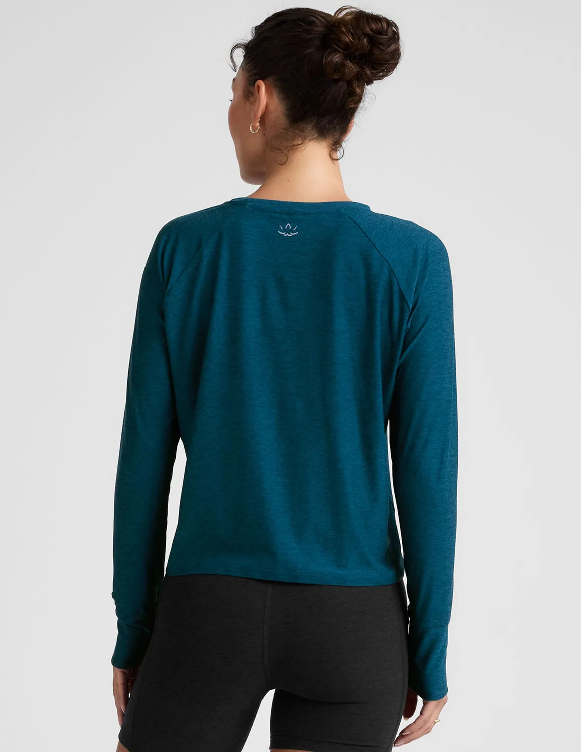 Beyond Yoga Featherweight Daydreamer Pullover tröja Blue Gem Heather luftig