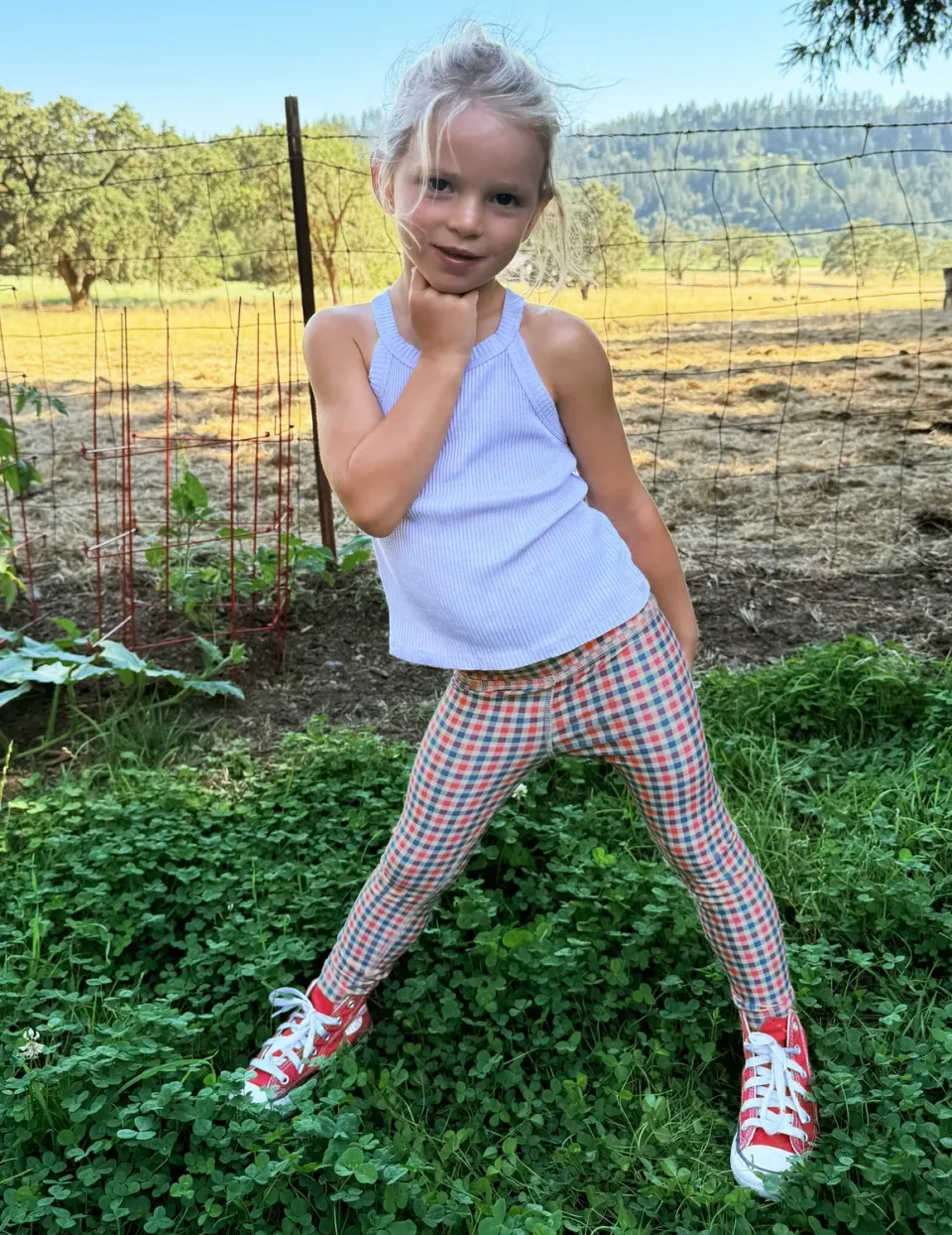 Beyond Yoga SoftMark toddlerleggings Sunwashed Gingham rutig