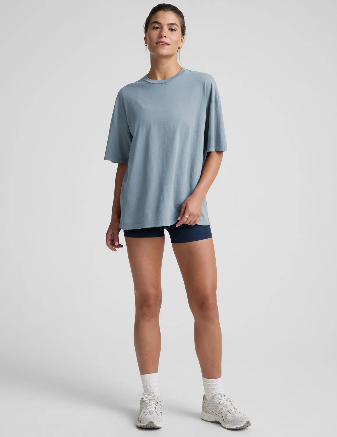 Beyond Yoga Oversized Cotton Tee t-shirt Chambray blå bomull