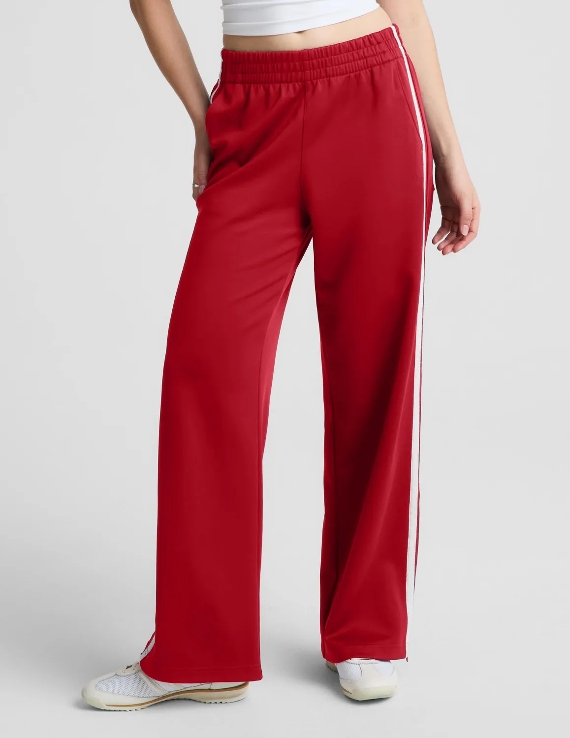 Beyond Yoga That Tracks träningsbyxor 29" Scarlet Red fickor