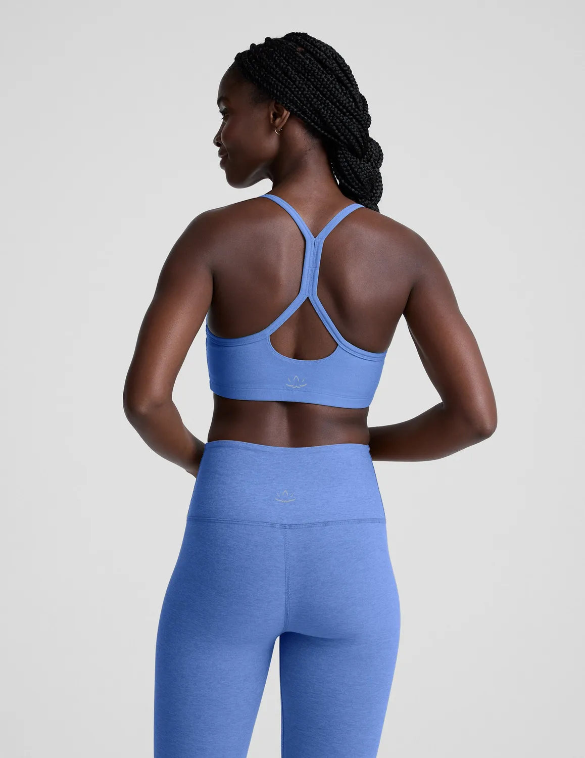 Beyond Yoga Spacedye Slim Racerback Bra bh Wild Flower Blue Heather mellanstöd