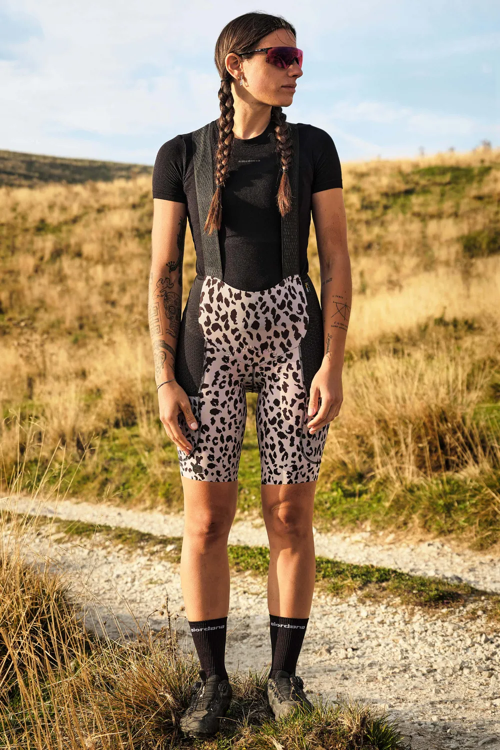 Giordana Beyond Leopard bibshorts dam gravel 9 tum