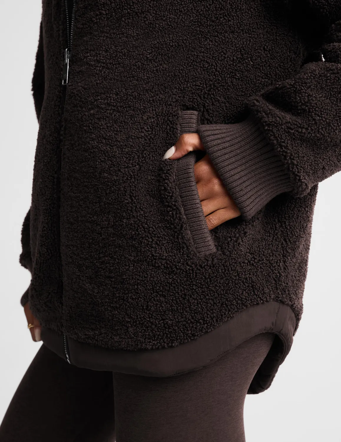 Beyond Yoga Roam Quilted Vändbar Jacka Dark Chocolate vändbar