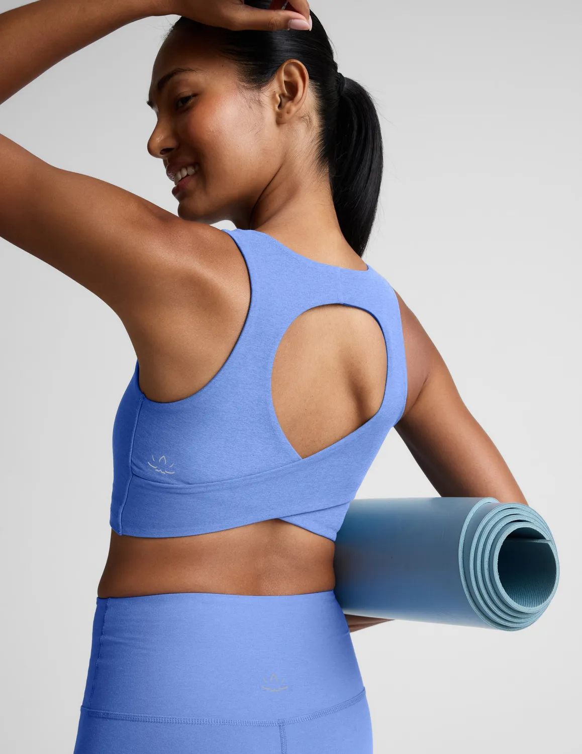 Beyond Yoga Spacedye Twister Cropped Tank linne Wild Flower Blue mjuk