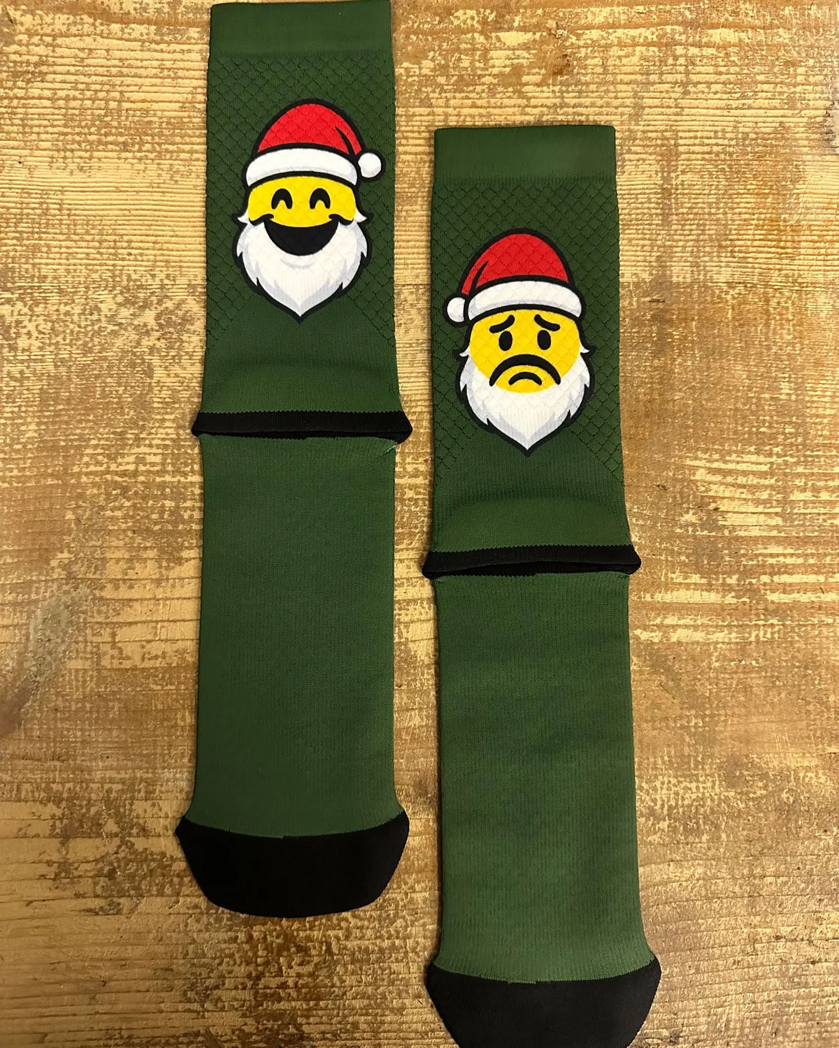 MB Wear Fun Evo Babbo Green cykelstrumpor grön jul