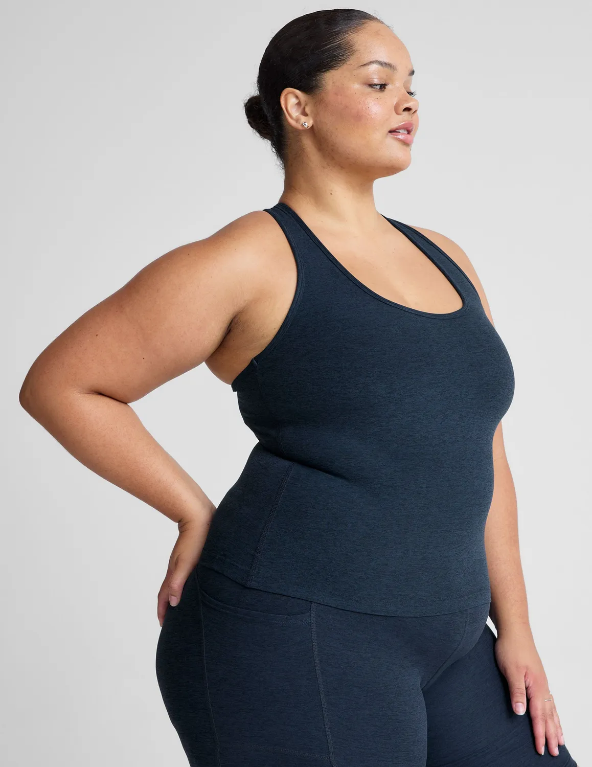Beyond Yoga Spacedye Step Up Racerback träningslinne Nocturnal Navy
