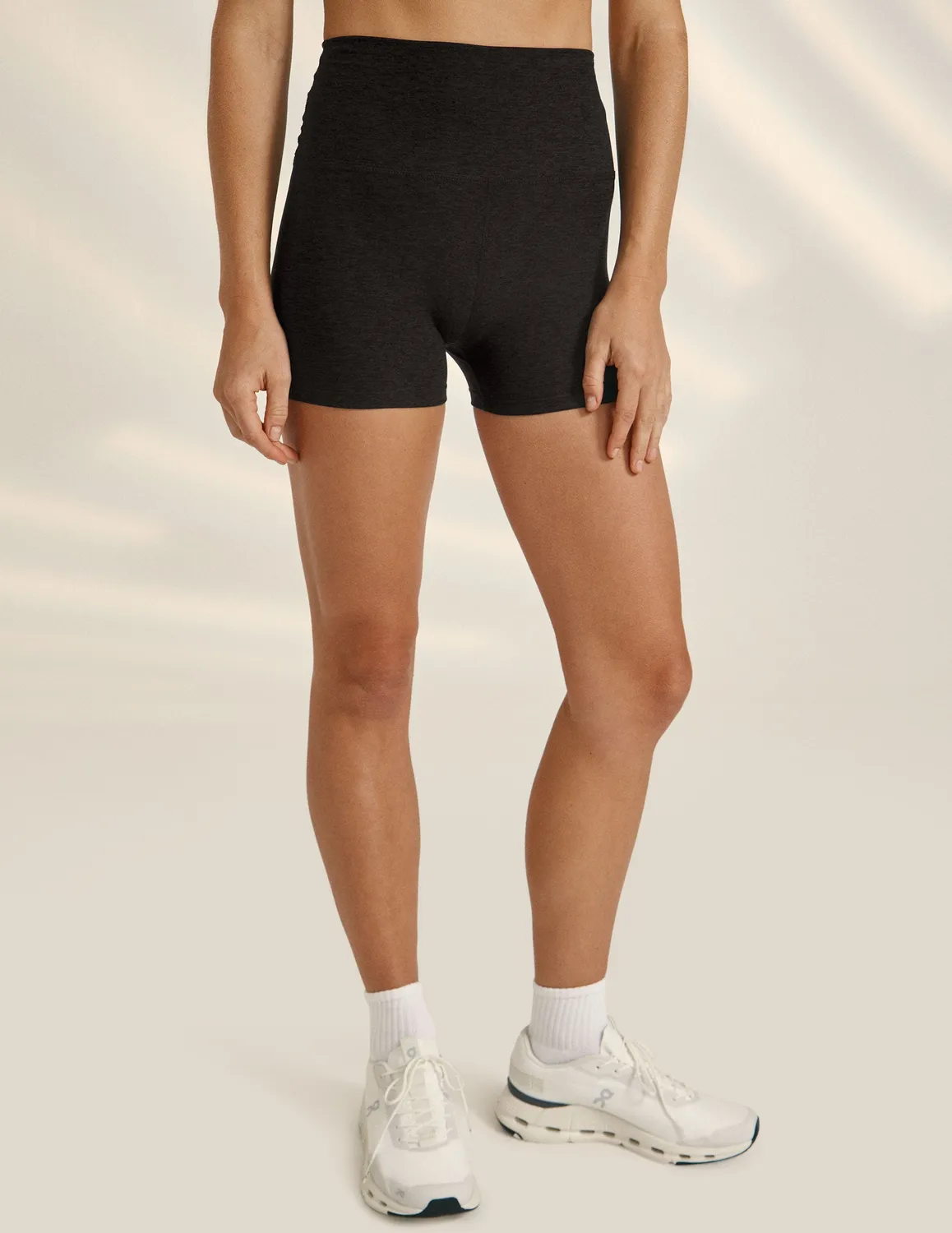 Beyond Yoga Spacedye Keep Pace 3 Shorts Darkest Night hög midja