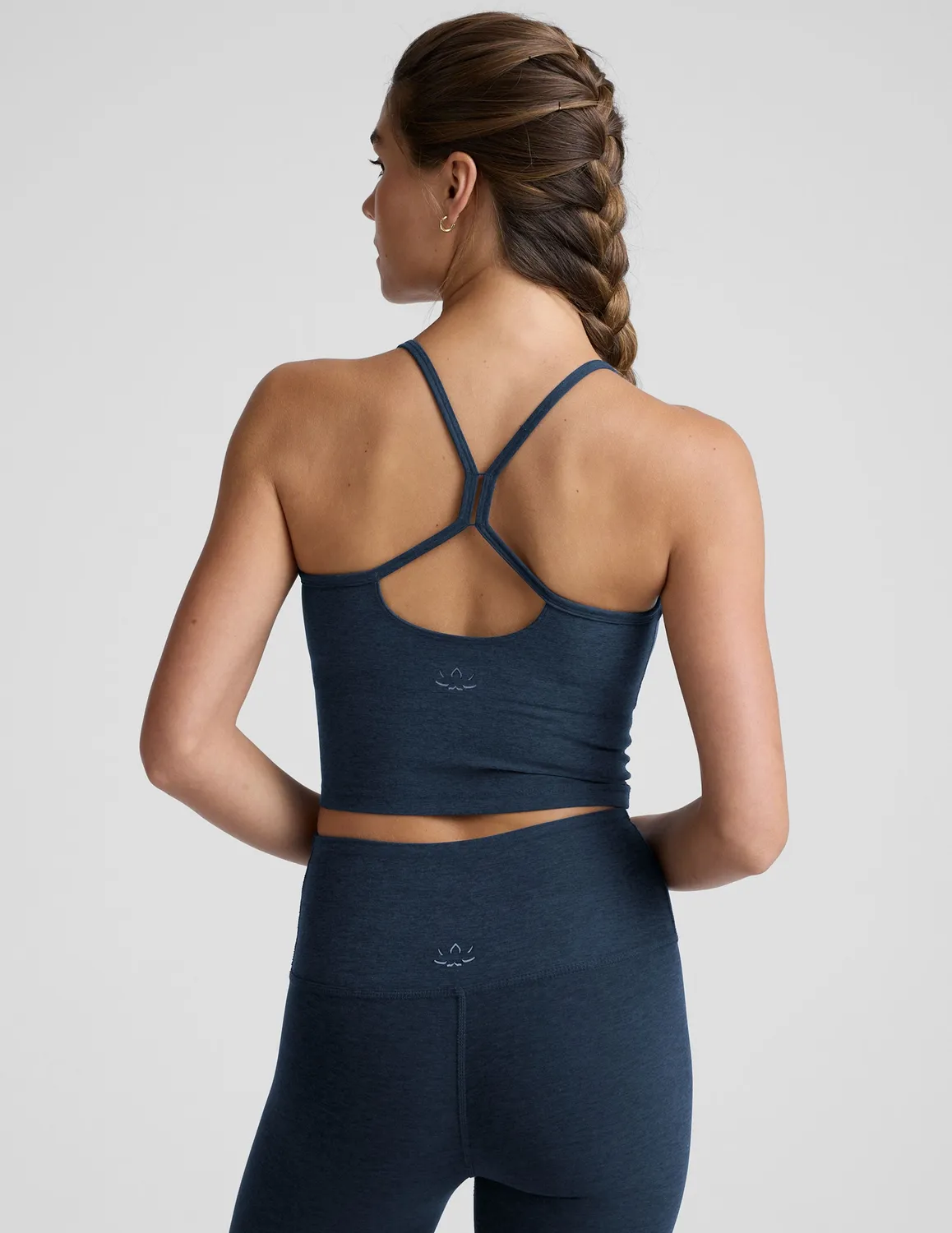 Beyond Yoga Spacedye Slim Cropped linne Nocturnal Navy BH