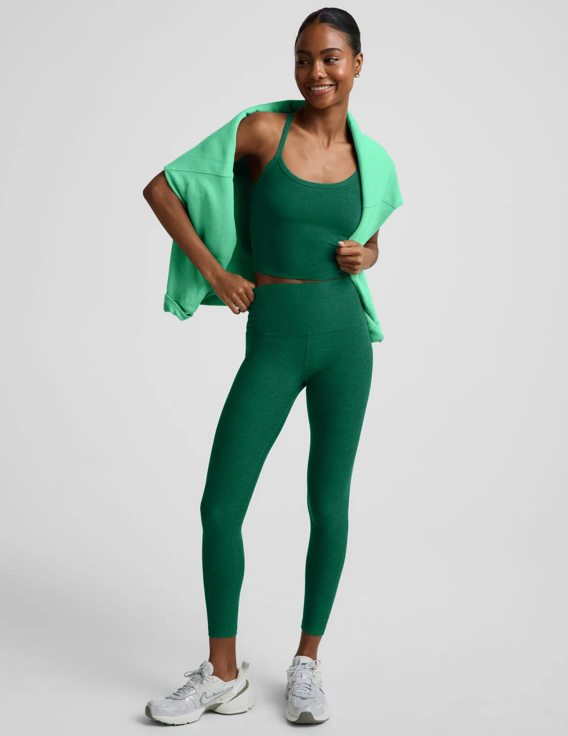 Beyond Yoga Spacedye Slim Racerback Cropped Tank linne Legacy Pine