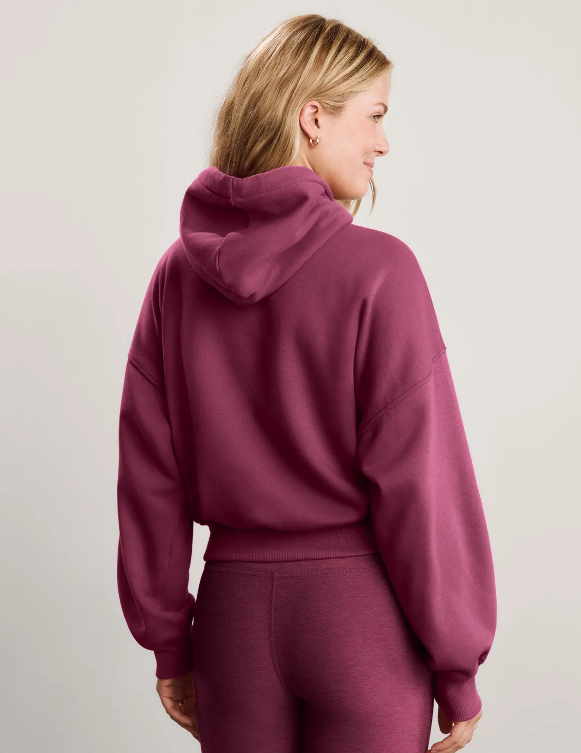 Beyond Yoga LuxeFleece 2.0 Hooded Full-Zip Jacket hoodie Pomegranate röd