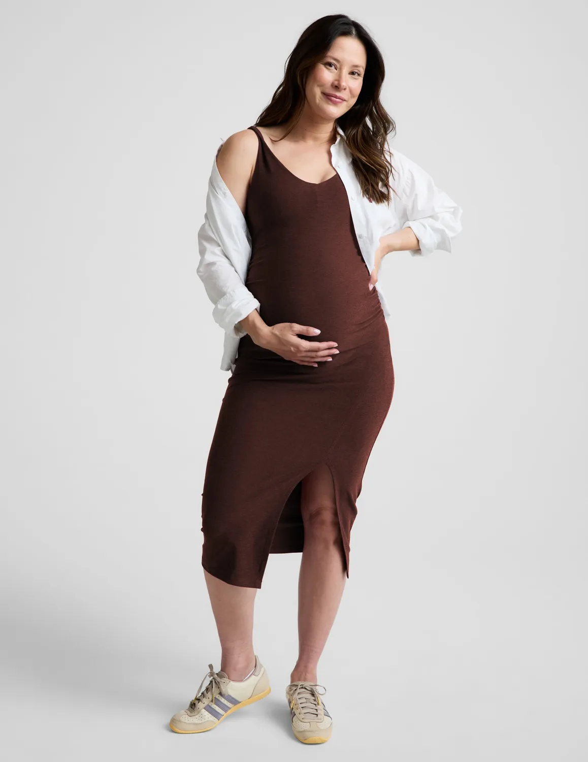 Beyond Yoga Spacedye Inspire Maternity Midi mammaklänning beige