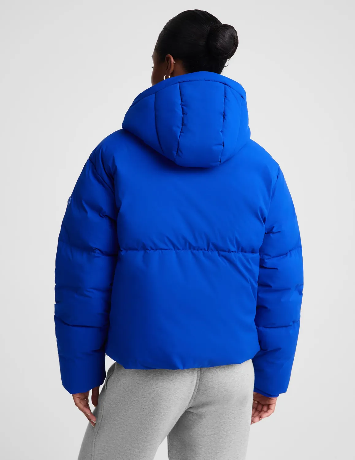 Beyond Yoga Up For It Puff Matte jacka Ultra Blue varm