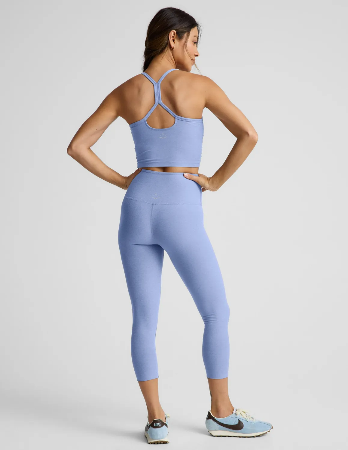 Beyond Yoga Spacedye Walk And Talk caprileggings Pastel Periwinkle hög midja