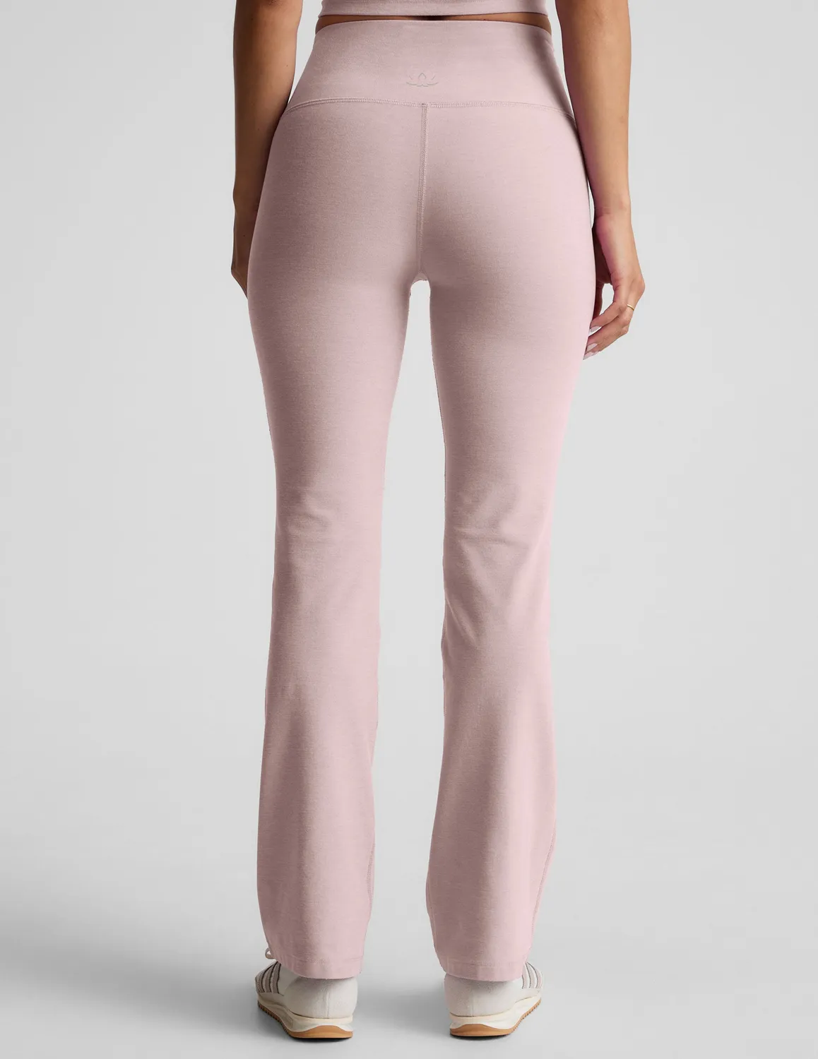 Beyond Yoga Spacedye Practice High Waisted Bootcut Pant yogabyxor Pale Pink Heather