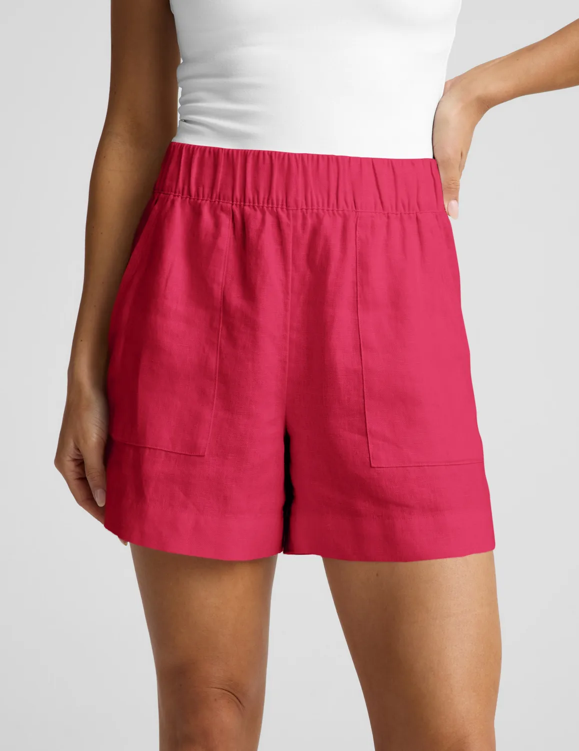 Beyond Yoga SoftWash Linen Easy Short shorts Berry Red sommar