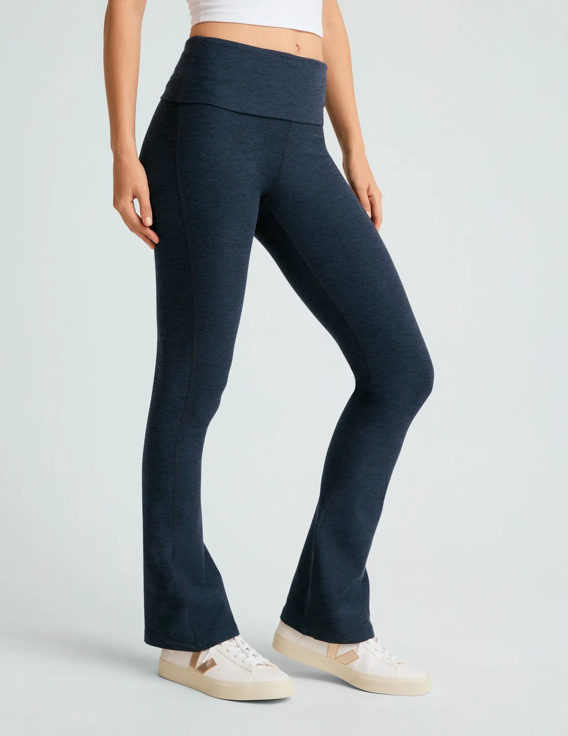 Beyond Yoga Spacedye Foldover Bootcut Pant byxor Nocturnal Navy
