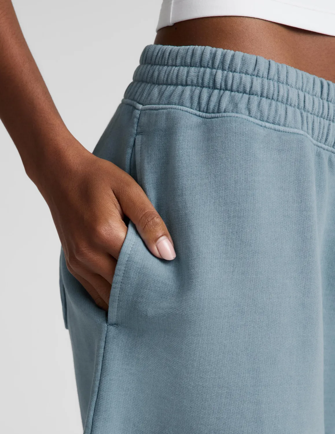 Beyond Yoga Beach Washed Terry Short shorts marinblå bomull