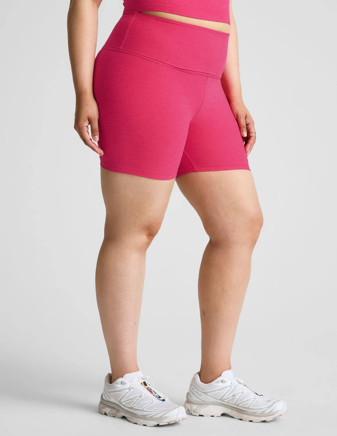 Beyond Yoga Spacedye Keep Pace 5" shorts Vivid Pink Heather