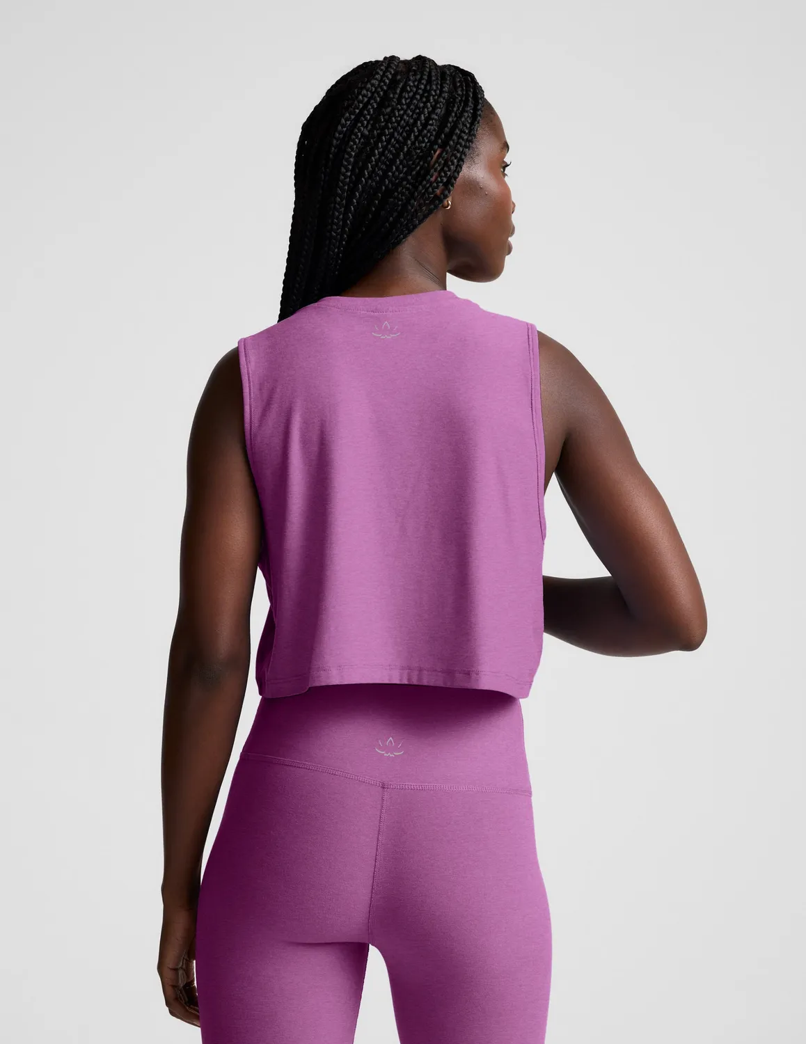 Beyond Yoga Featherweight Minimal Cropped Tank Fun Fuchsia mjuk