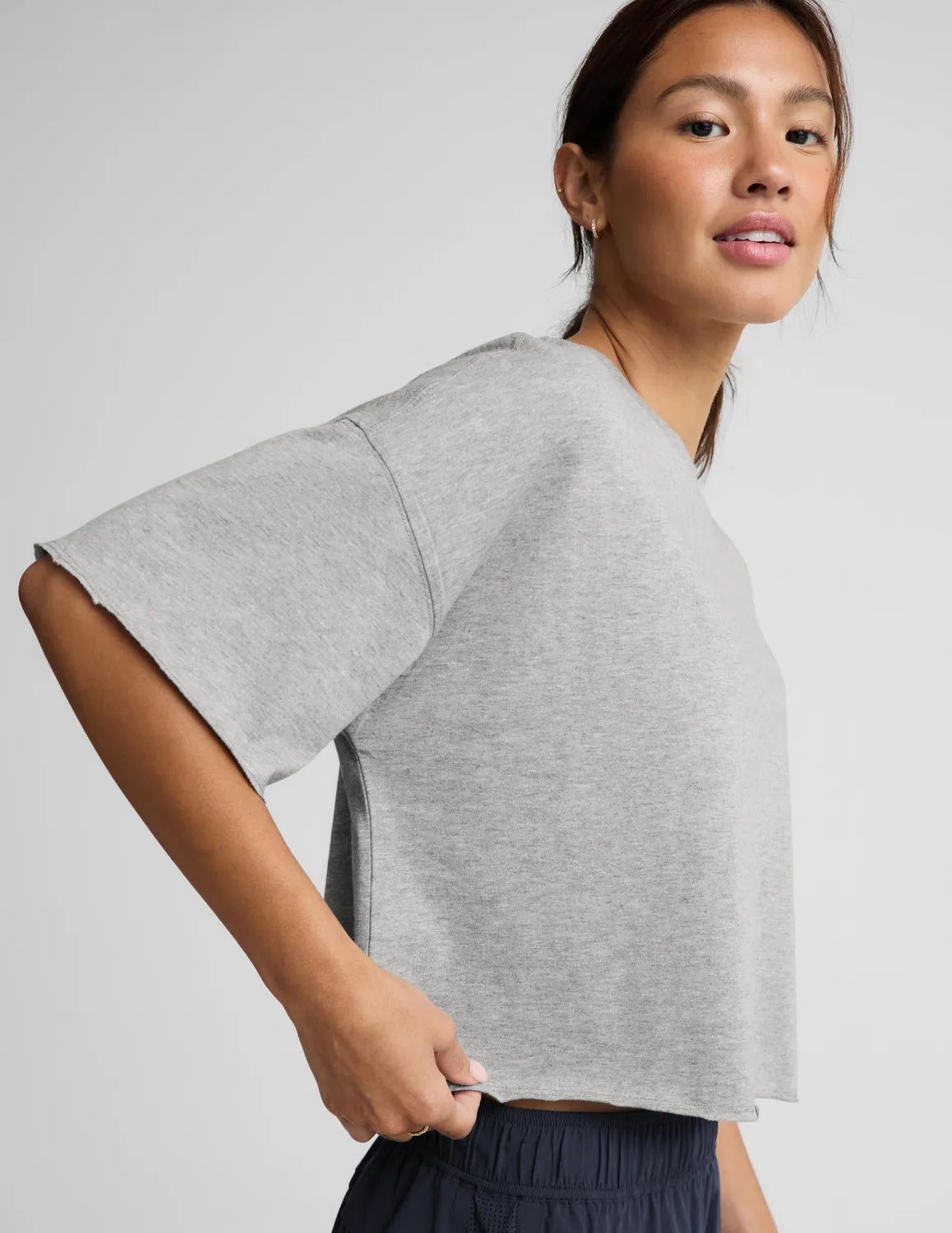 Beyond Yoga SoftKnit Better Than Ever Cropped t-shirt grå bomull