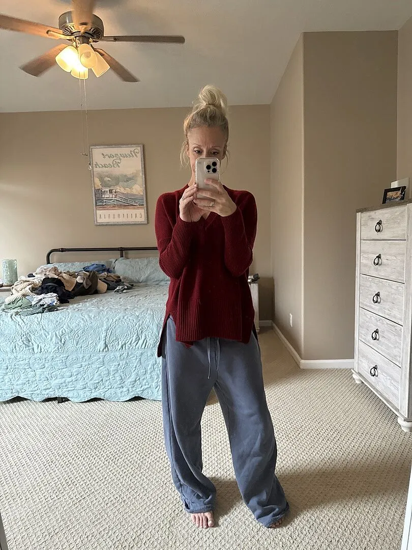 Beyond Yoga Wool-Cashmere V-Neck tröja Dark Chocolate