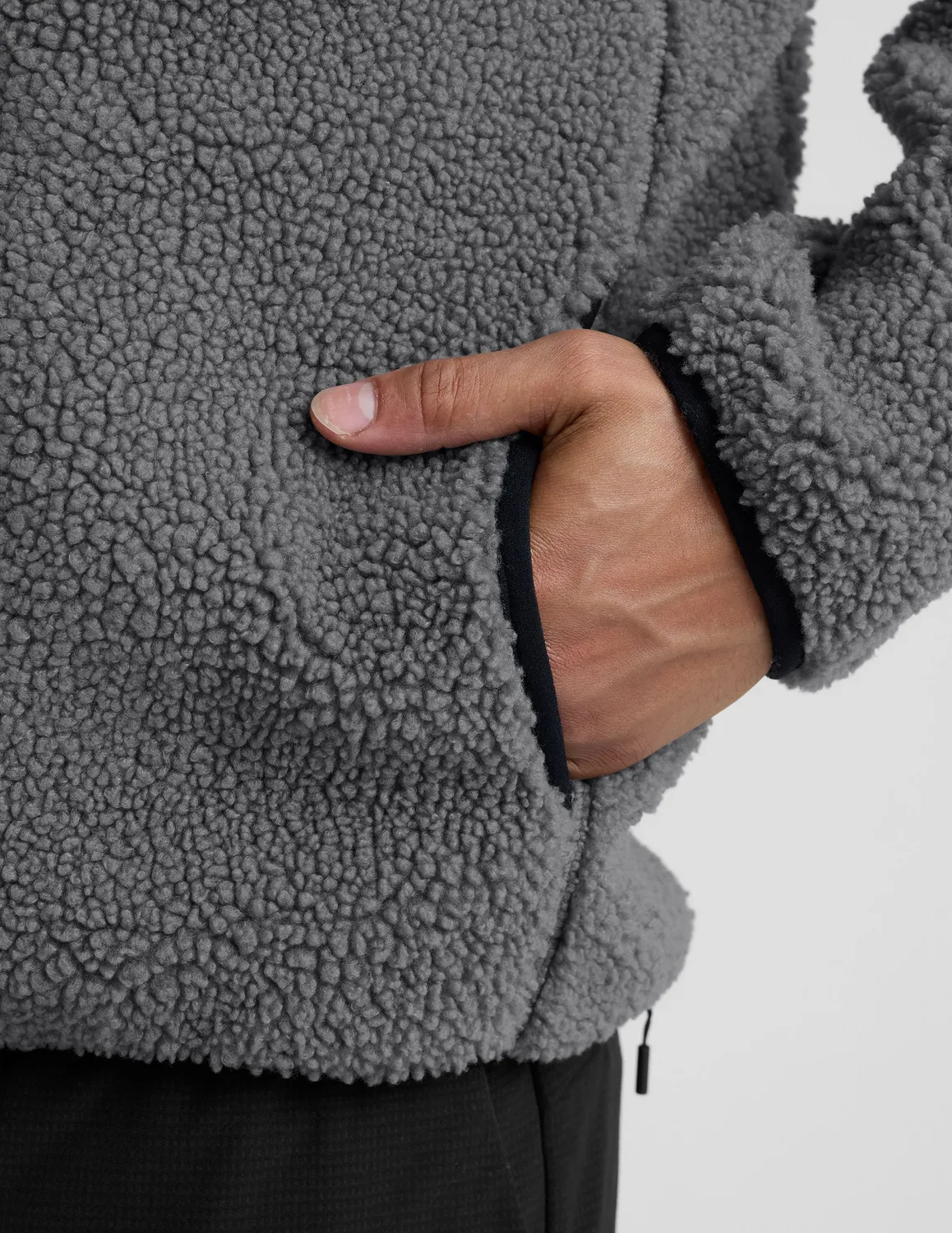 Beyond Yoga Boucle Fleece zipjacka Shadow Gray varm