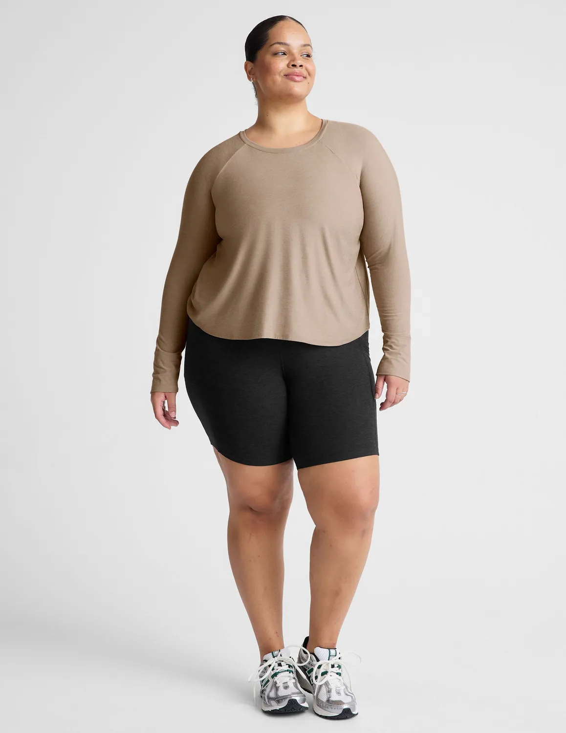 Beyond Yoga Featherweight Daydreamer Pullover Birch Heather tunn