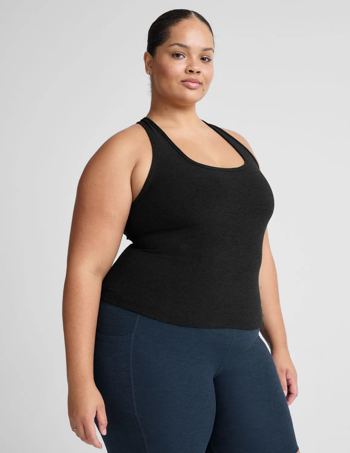 Beyond Yoga Spacedye Step Up Racerback träningstopp darkest night