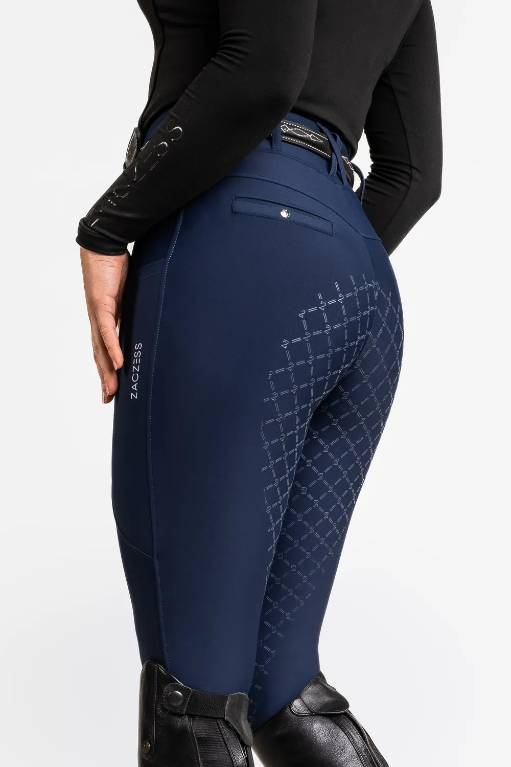 ZacZess London Hybrid ridleggings navy hög midja