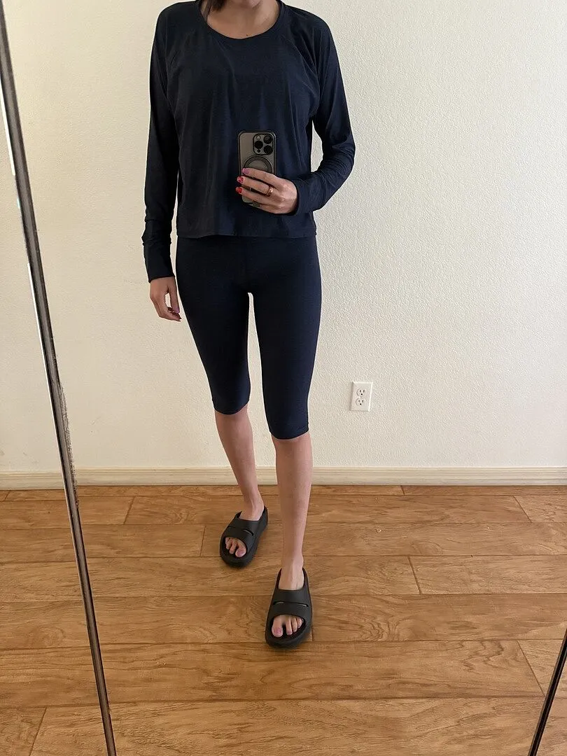 Beyond Yoga Spacedye Pedal Pusher High Waisted leggings Malibu Lagoon Heather
