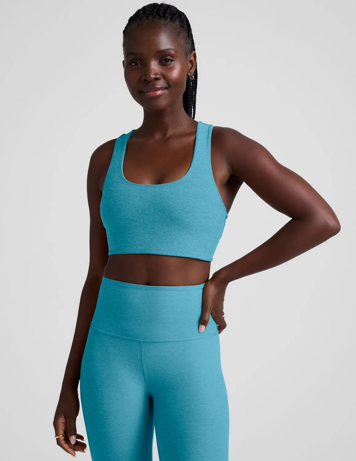 Beyond Yoga Spacedye Simplicity Long Line Bra 2.0 sportbh Surfer Blue mellanstöd