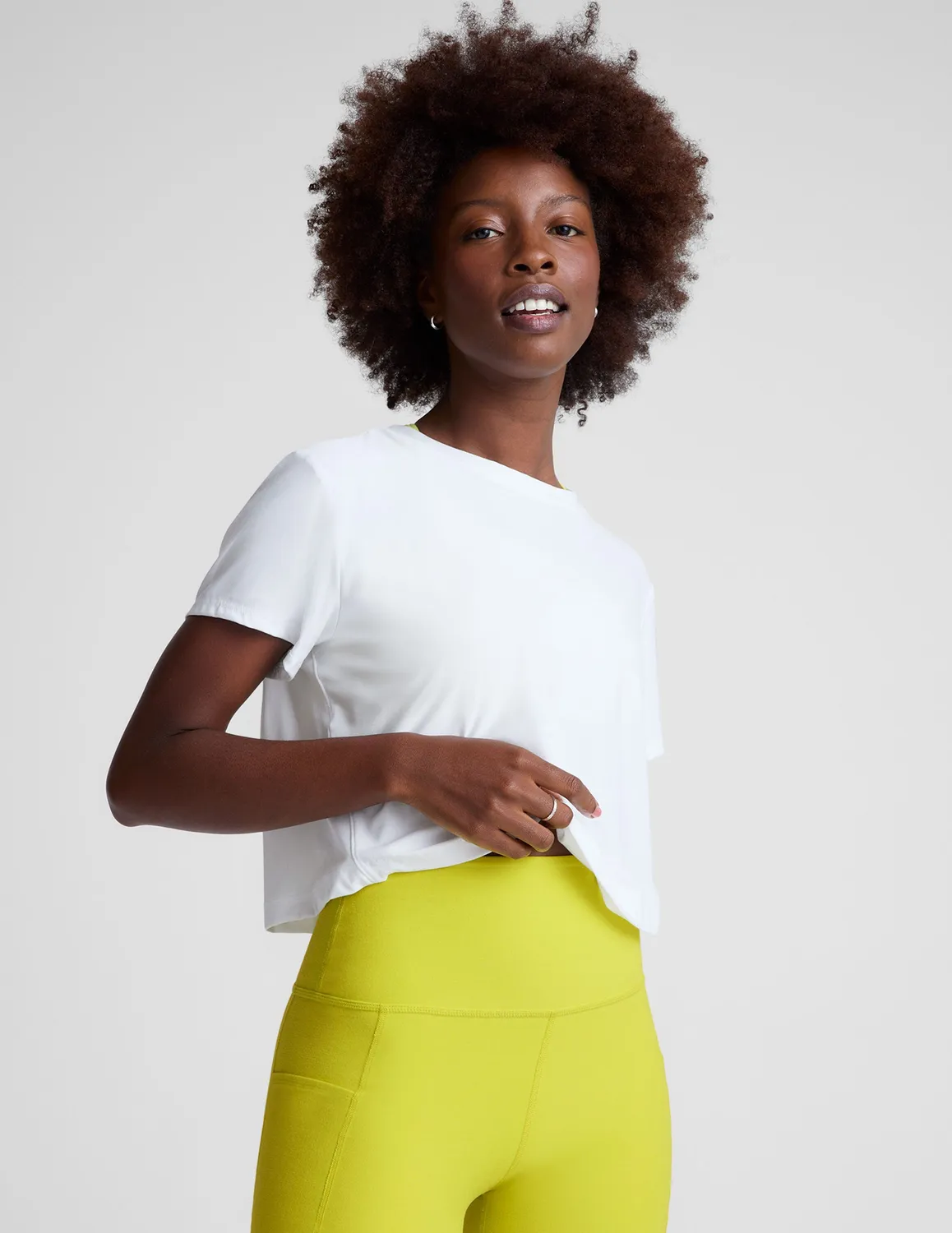 Beyond Yoga Featherweight Supreme Cropped topp Cloud White vit
