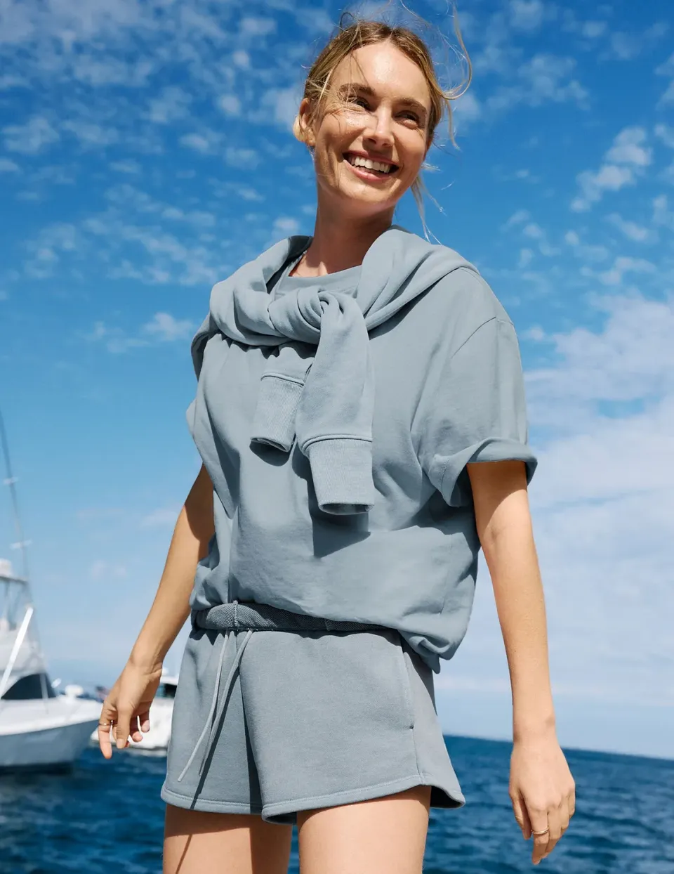 Beyond Yoga SoftKnit Better Than Ever Oversized t-shirt Navy bomull
