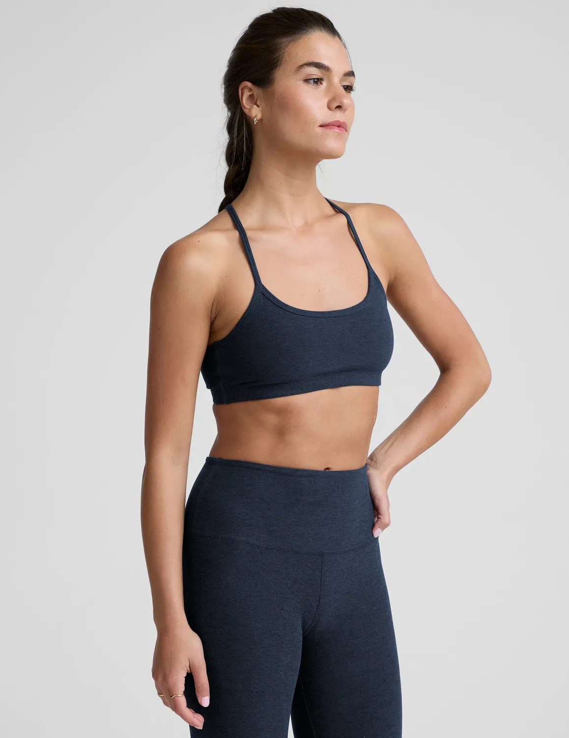 Beyond Yoga Spacedye Slim Racerback sport-bh Nocturnal Navy lätt stöd
