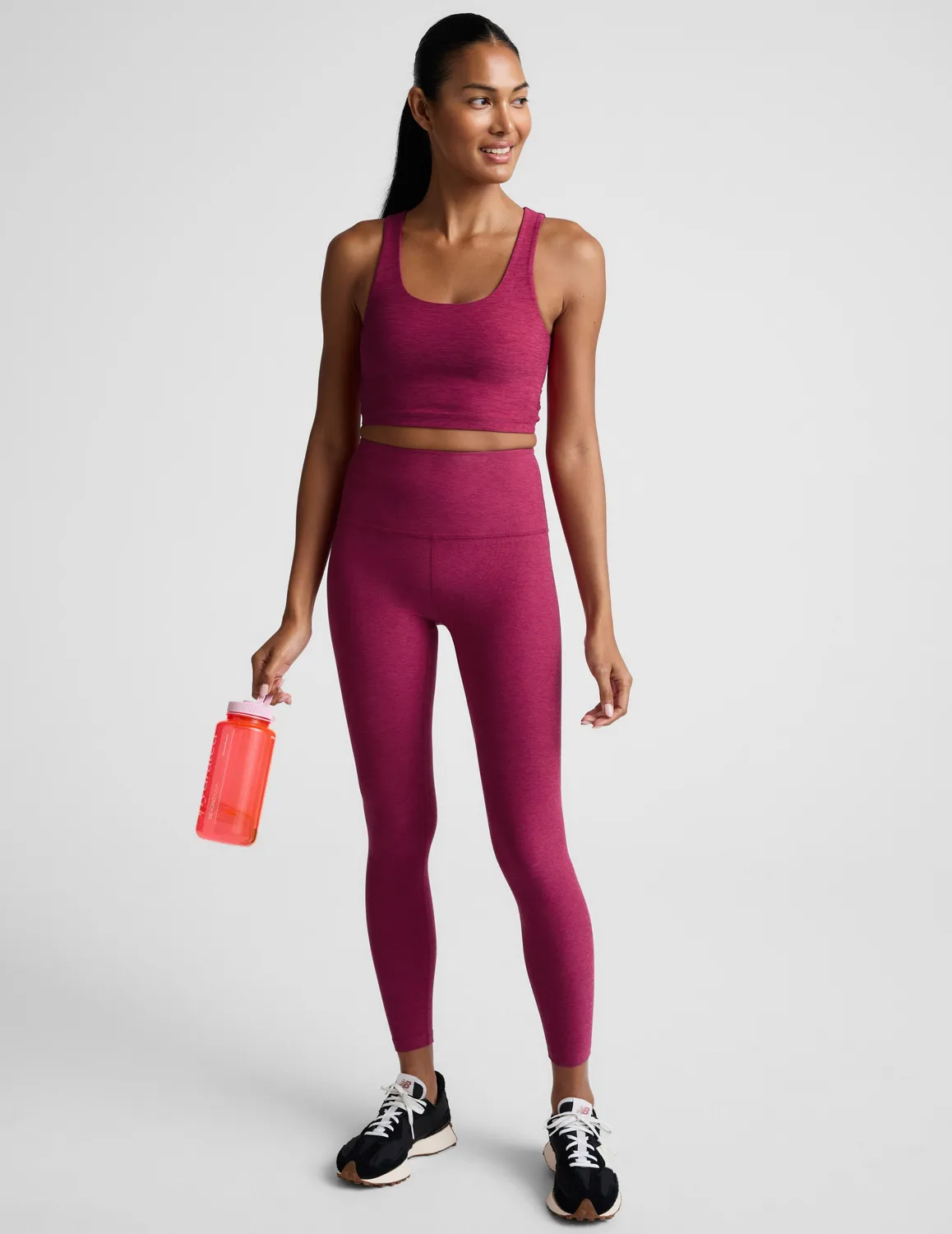 Beyond Yoga Spacedye Twister Cropped Tank croptop Sangria Heather bh